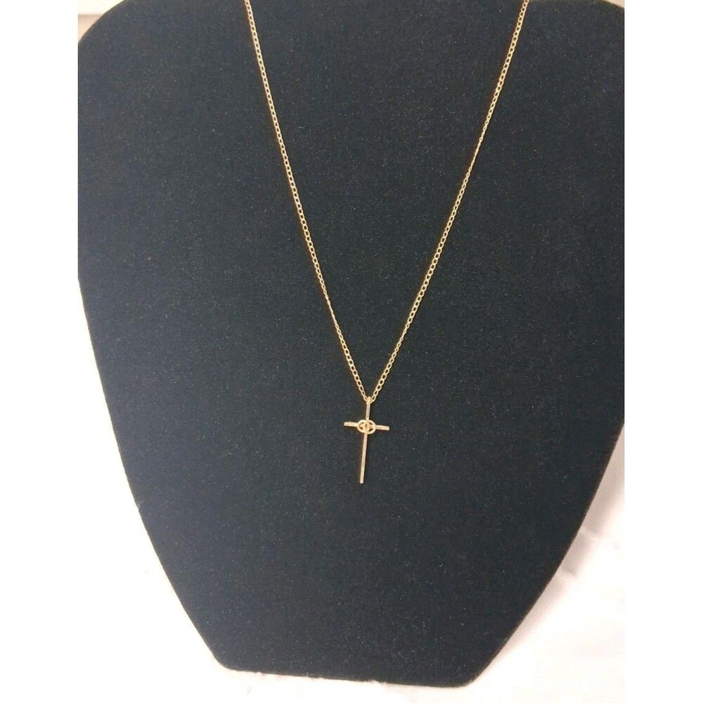 14k Gold Chain & 14KGF Cross Necklace Christian Religious Christ Salvation